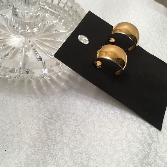 Anne Klein Matte Finish Goldtone Earrings - Picture 3 of 7